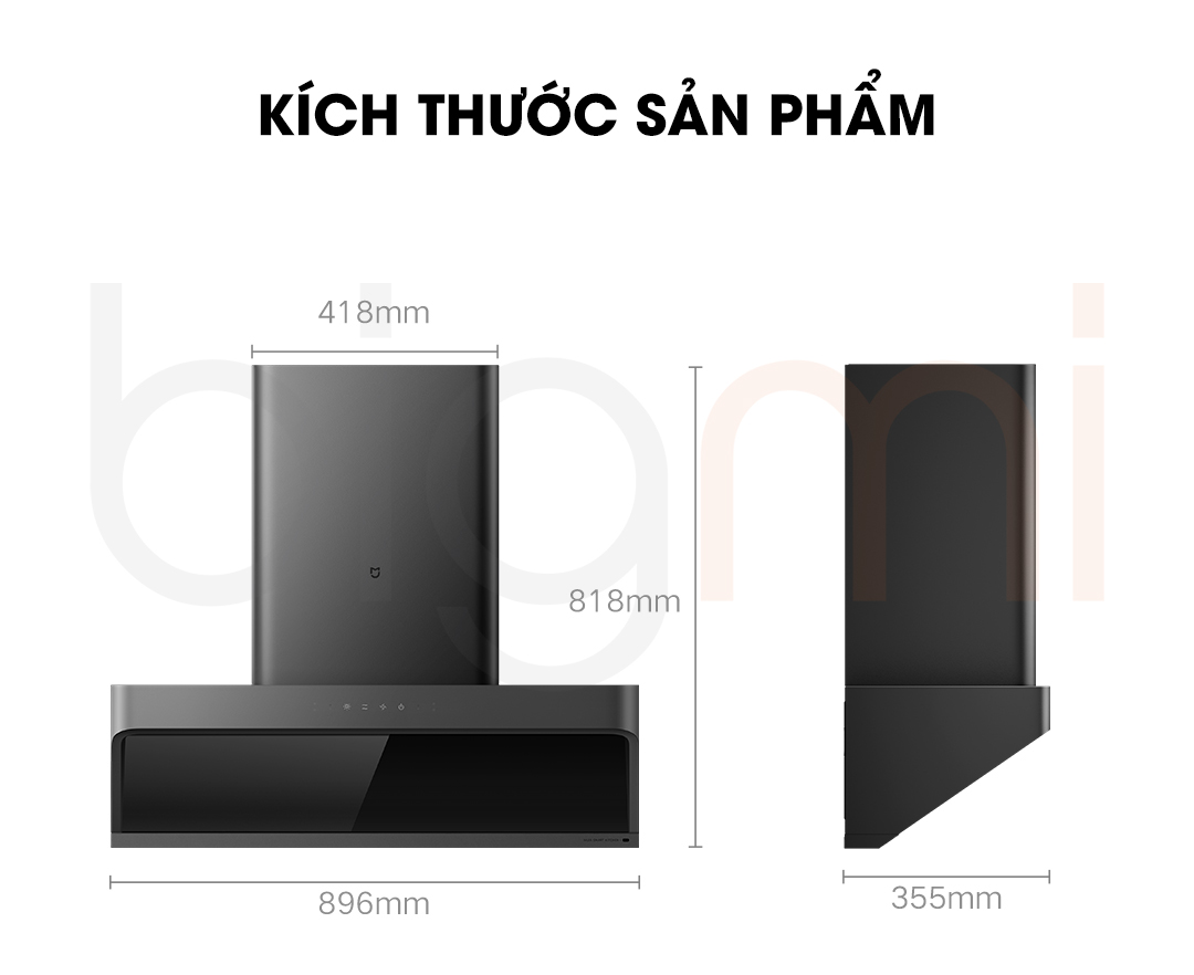 Kich thuoc May hut mui thong minh Xiaomi Mijia S2 MJ03A
