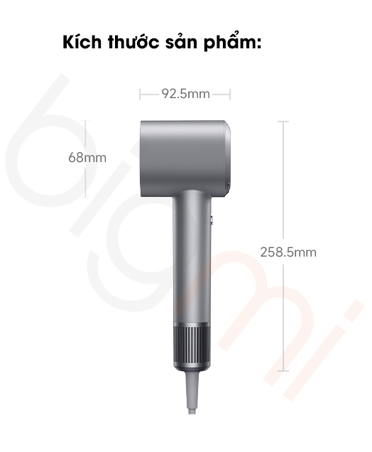 Kich thuoc May say toc ion Xiaomi Mijia H701