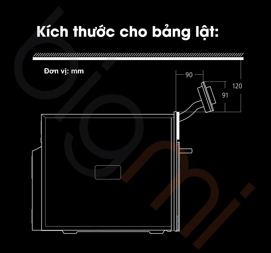 Kich thuoc bang dieu khien lat May hap nuong Xiaomi Mijia S1 58L MQR01M
