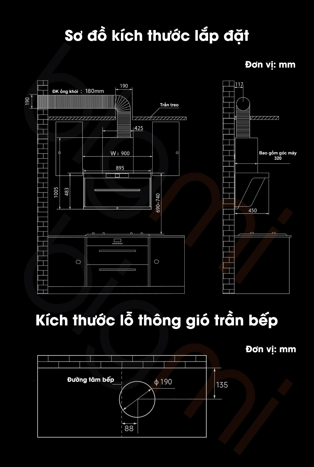 Kich thuoc lap dat May hut mui thong minh Xiaomi Mijia P1 MJ104CY