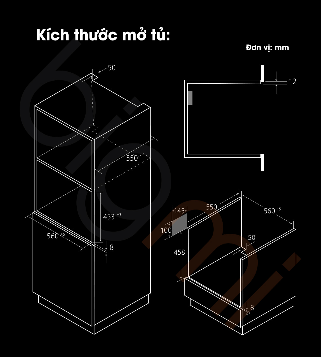 Kich thuoc mo tu May hap nuong Xiaomi Mijia S1 58L MQR01M