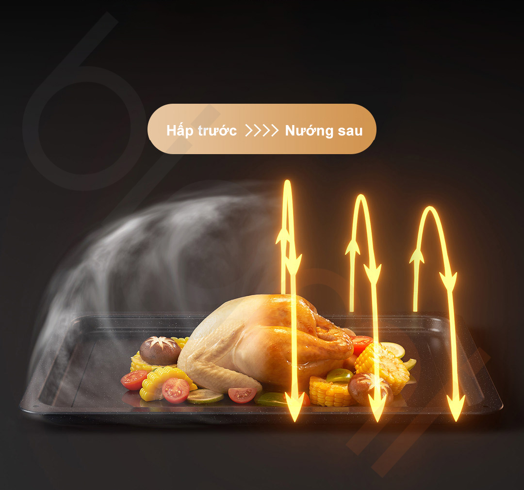 Loai bo dau mo trong mon an May hap nuong Xiaomi Mijia S1 58L MQR01M