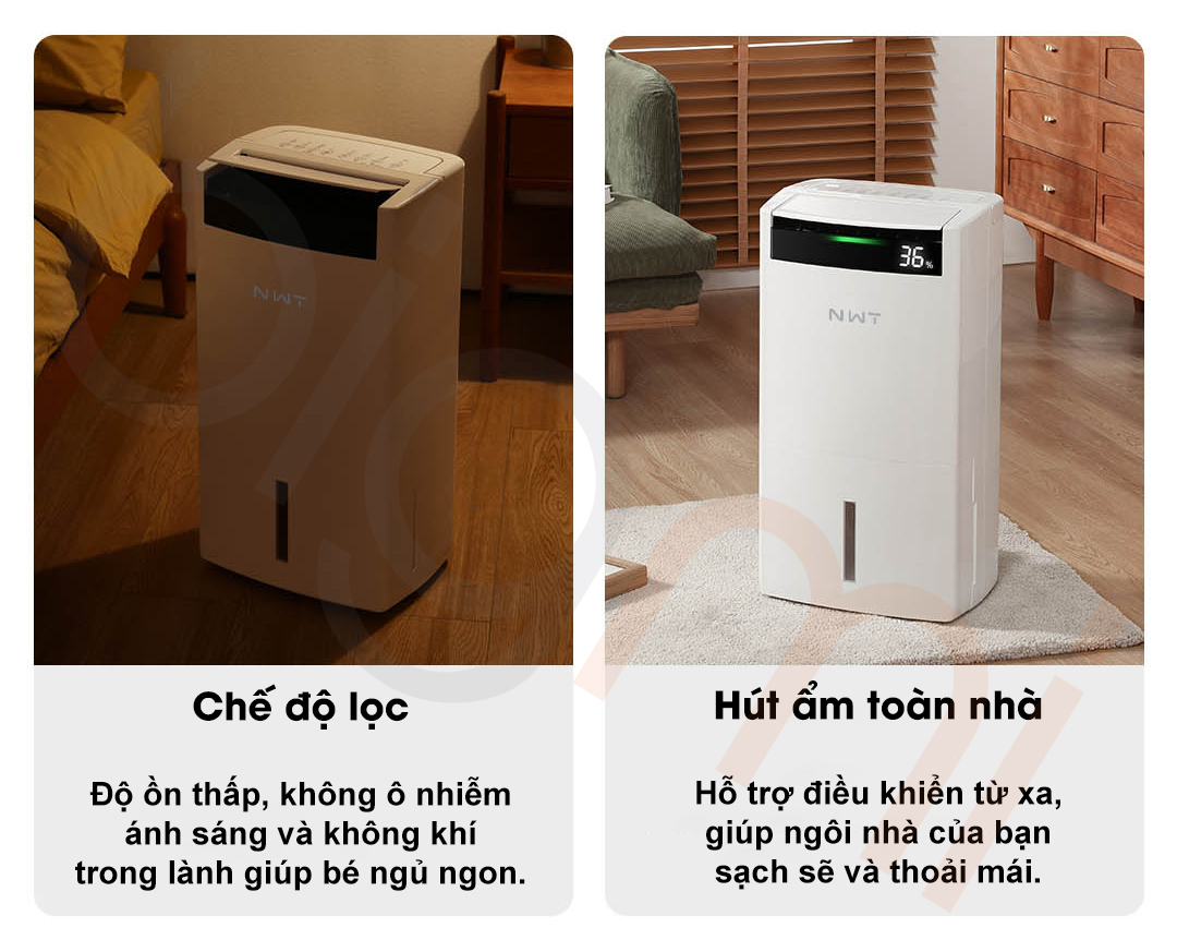 Nhieu che do lam viec May hut am New Widetech 24L