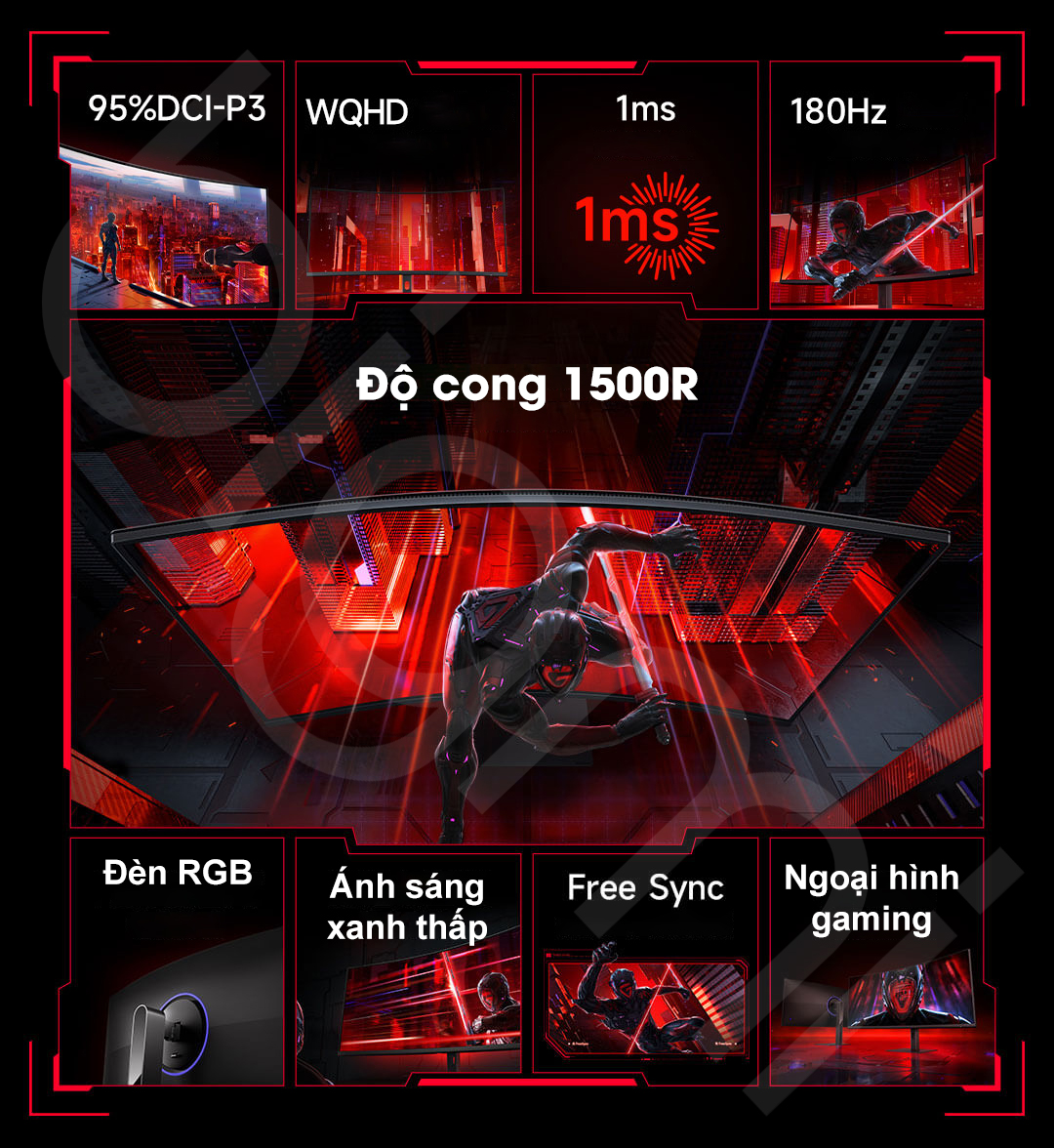 Tinh nang Man hinh cong Redmi 34 inch G34WQ C34WQBA RG