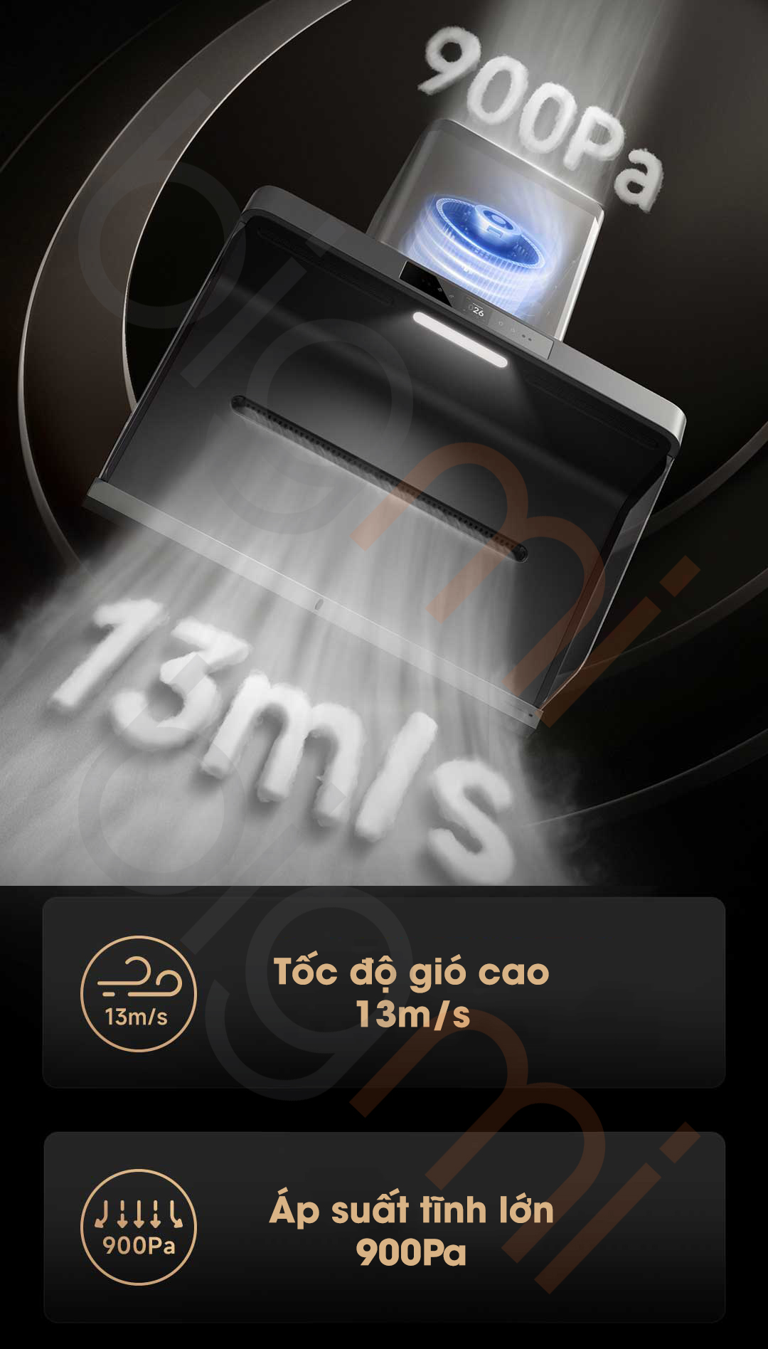 Toc do gio va ap suat lon May hut mui thong minh Xiaomi Mijia P1 MJ104CY CXW 165 MJ04CY