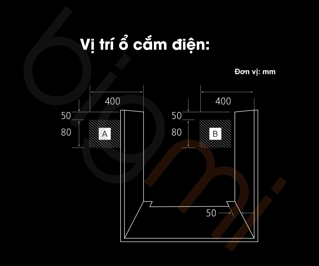 Vi tri lap dat o dien May hap nuong Xiaomi Mijia S1 58L MQR01M