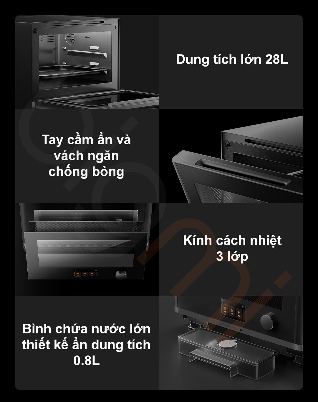 Chi tiet khac tren Lo nuong hap thong minh Mijia P1 28L MKX07M