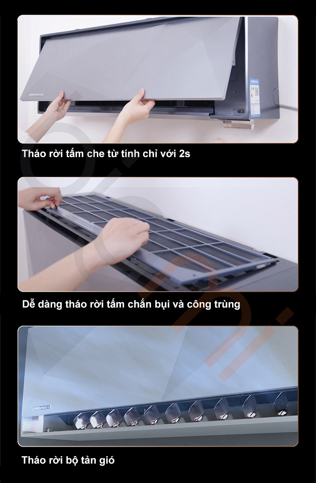 Dieu hoa Space E Viomi 1.5HP Y2QX2 A1 co the de dang lam sach