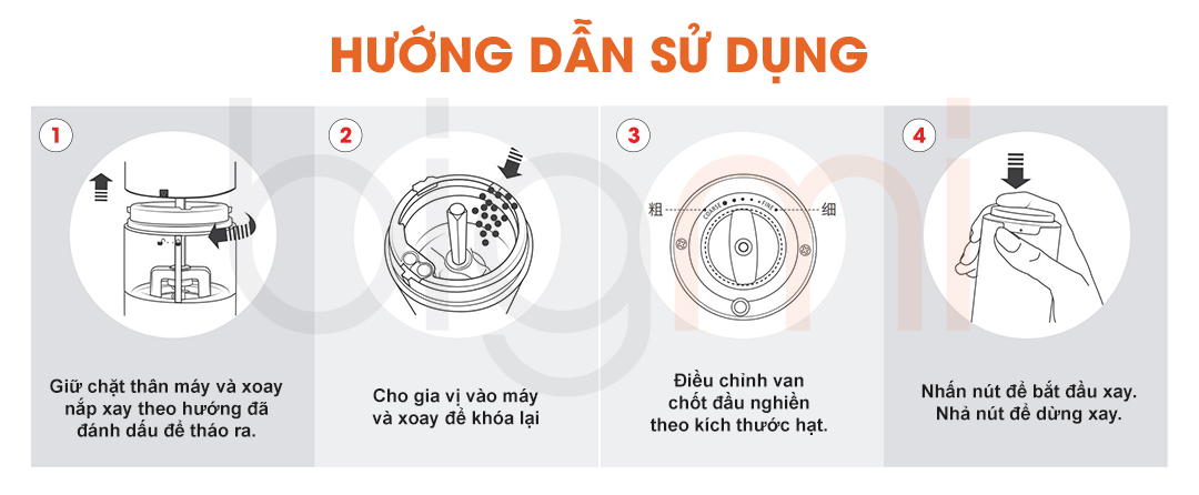 Huong dan su dung May xay gia vi Circle Joy Grinder KYMO 33A H BS