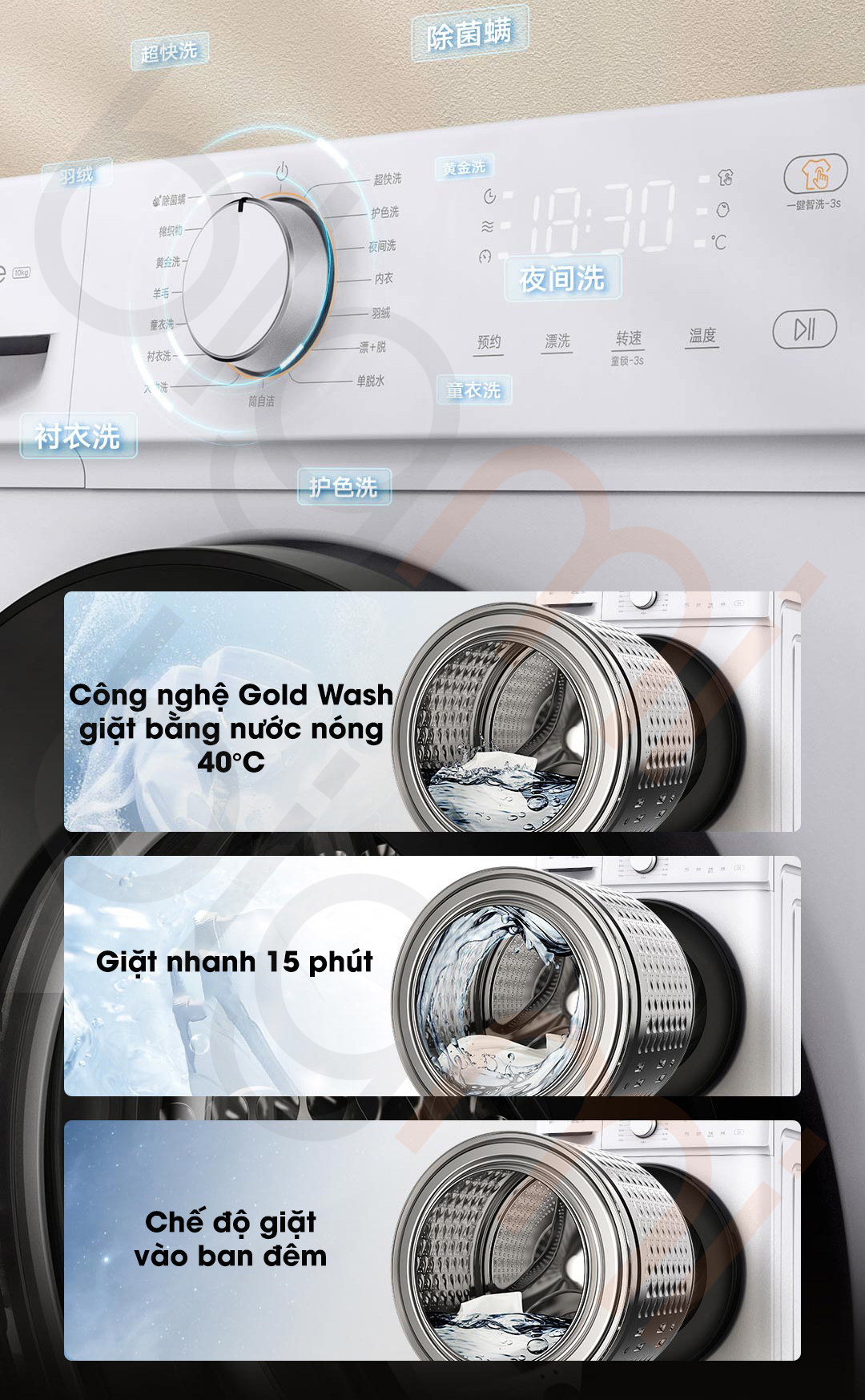 May giat Viomi Smart 2E 10kg WM10FSA W6A 16 che do giat thong minh