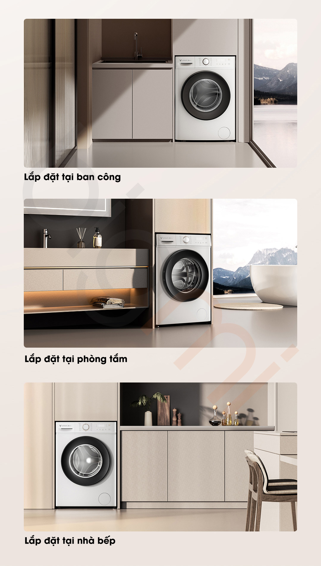 May giat Viomi Smart 2E 10kg WM10FSA W6A De dang bai tri trong nha