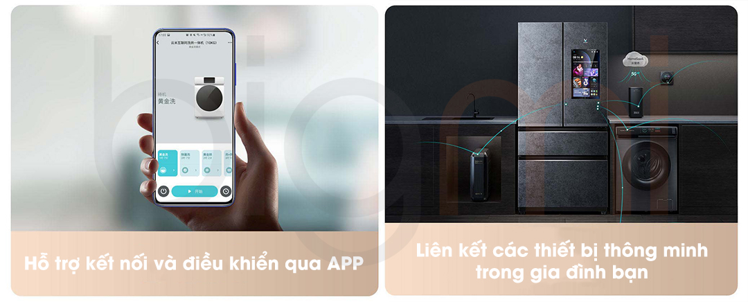May giat say Viomi Master WD10FE B6A ho tro ket noi dieu khien qua app