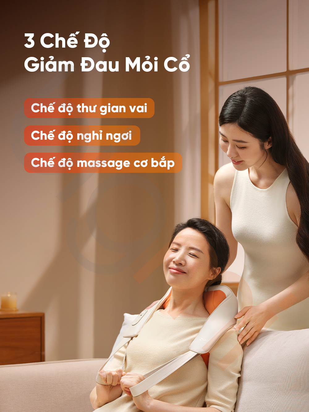 May massage co vai gay Breo N6 Mini co toi 3 che do massage giam nhuc moi co