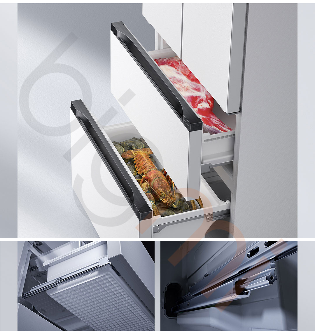 Ngan keo tinh te Xiaomi Mijia 508L Pro 4 canh kieu Phap BCD 508WFTMBI