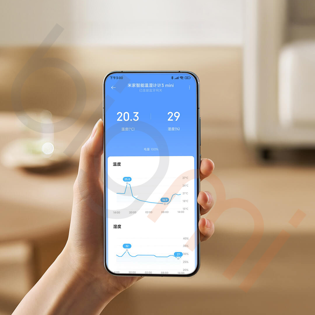 Nhiệt ẩm kế thông minh Mijia 3 Mini MJWSD06MMC Kết nối với ứng dụng Mihome