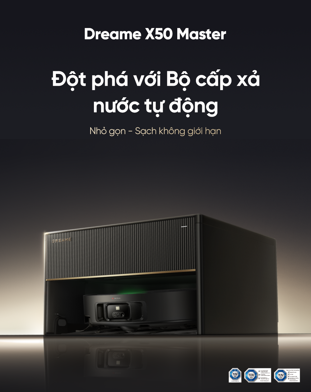 Thiết kế độc đáo của Robot hút bụi lau nhà Dreame X50 Master