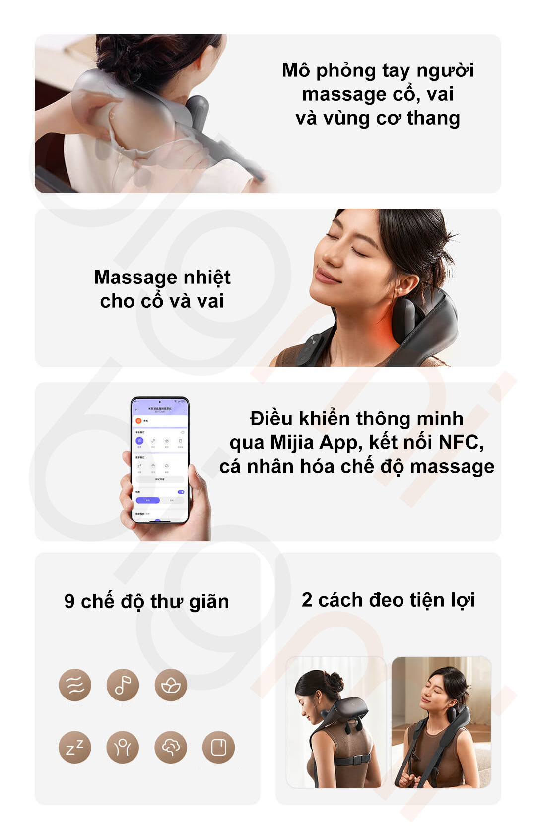 Tinh nang May massage vai co thong minh Mijia MJJJAMY01YMYY
