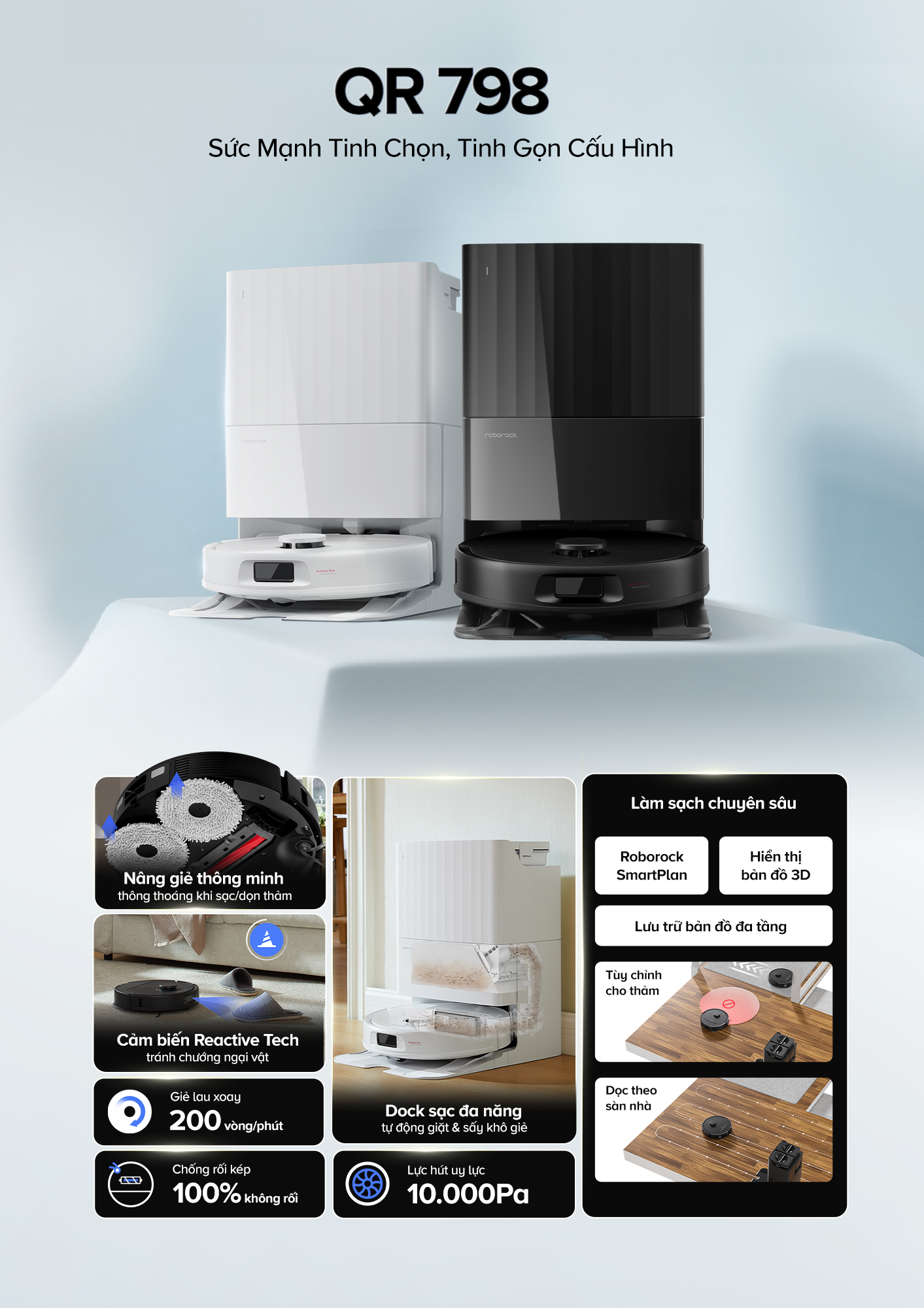 Tinh nang cua robot hut bui lau nha Roborock QR 798