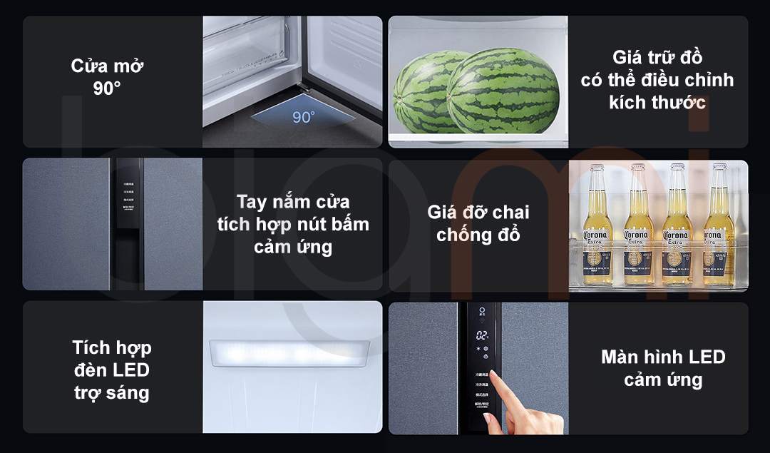 Tu lanh 2 canh Viomi Smart Y AI 603L BCD 603WMSAD03 cac chi tiet khac