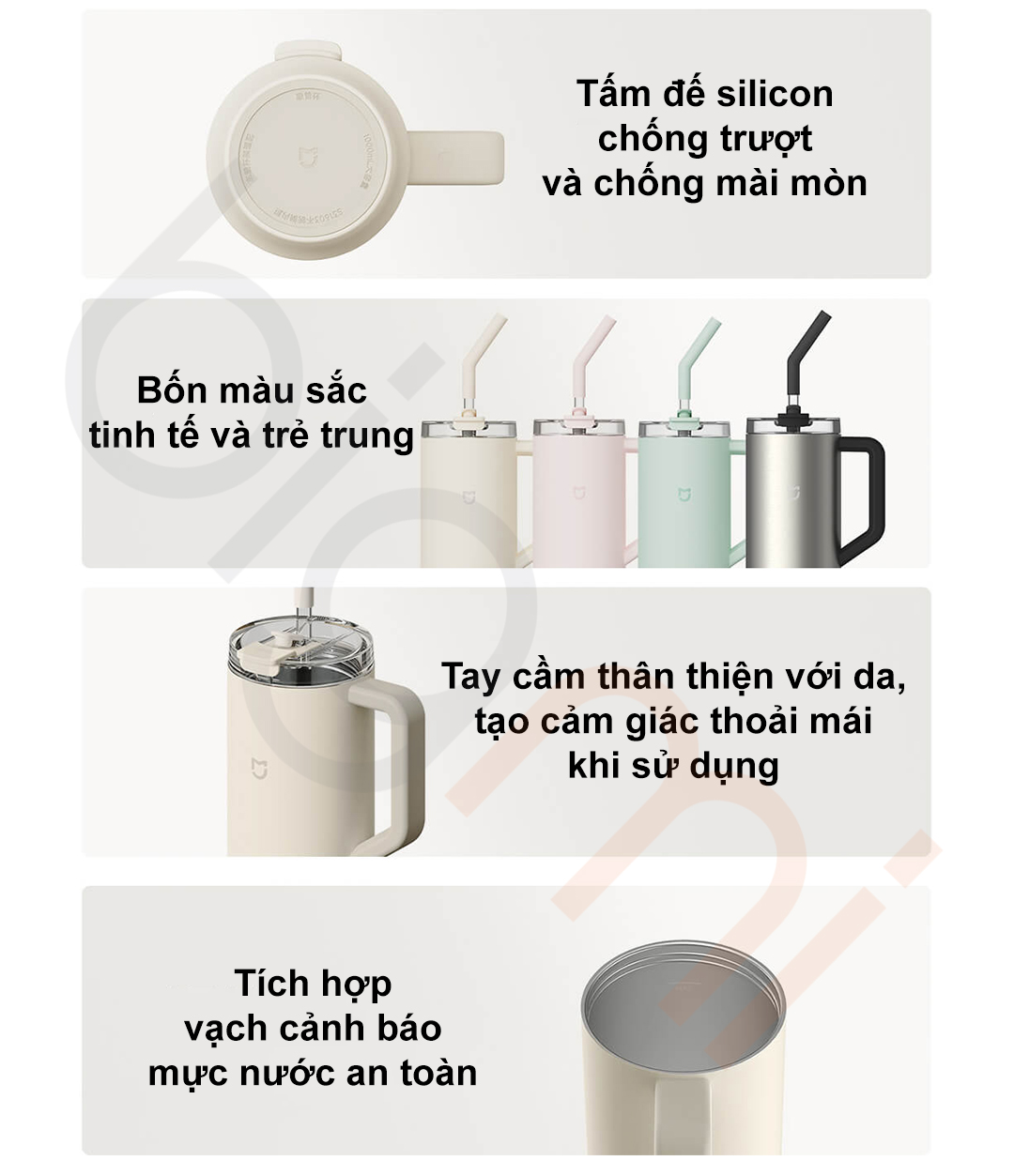Các chi tiết khác của Cốc giữ nhiệt Xiaomi Mijia 1000ml MJXGB01RM