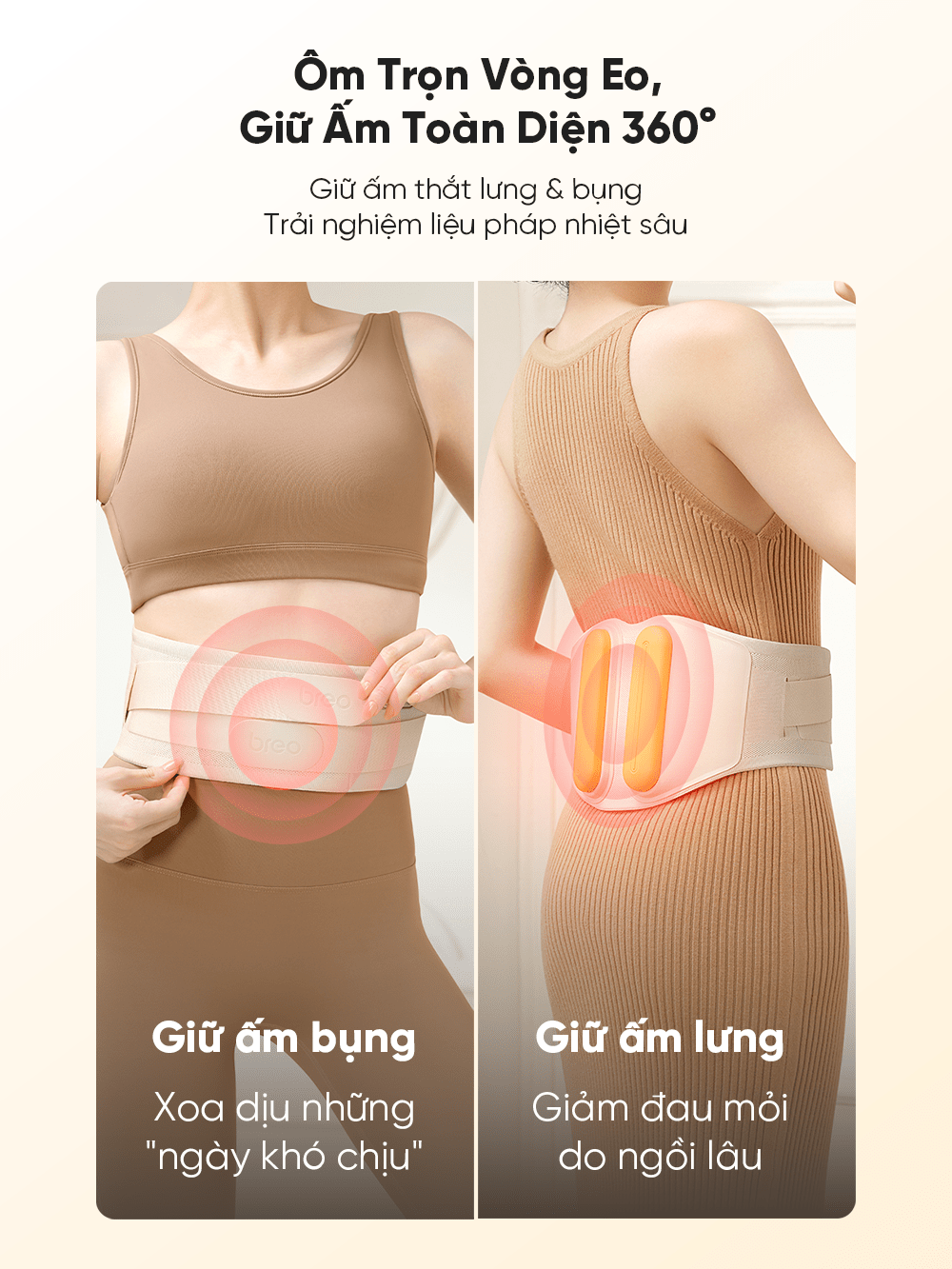 Đai Massage Breo Y2 Chườm Nóng Bụng và Thắt Lưng (4)