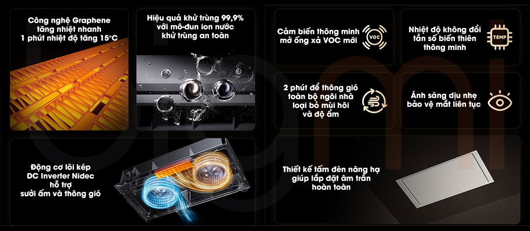 Đèn sưởi nhà tắm âm trần Xiaomi Mijia P1 model 2025 (2)