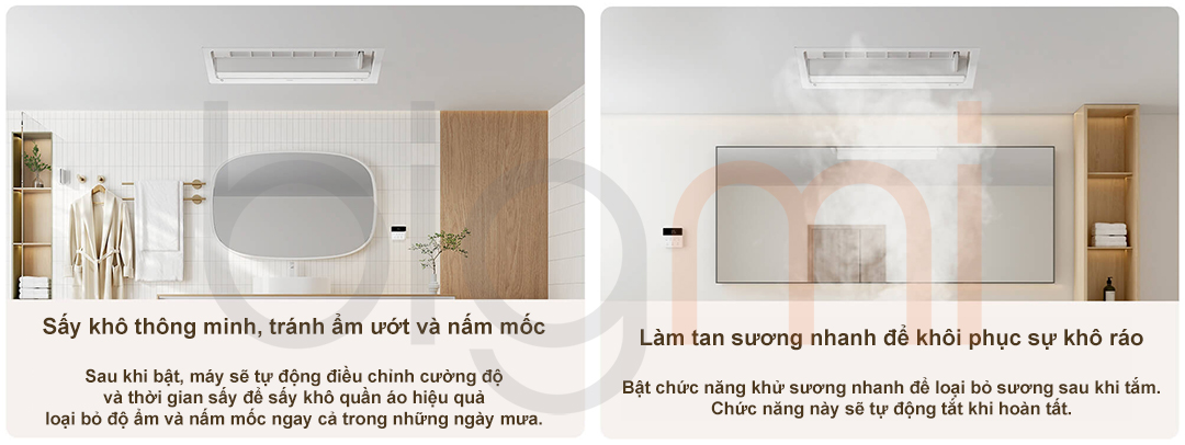 Den suoi nha tam am tran Xiaomi Mijia S1 MJYB03YL say kho va loai bo suong