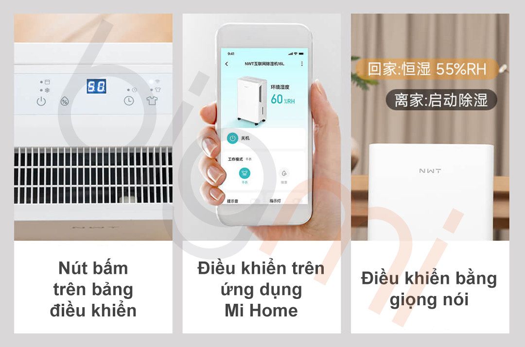 Điều khiển Máy hút ẩm Xiaomi New Widetech 16L dễ dàng