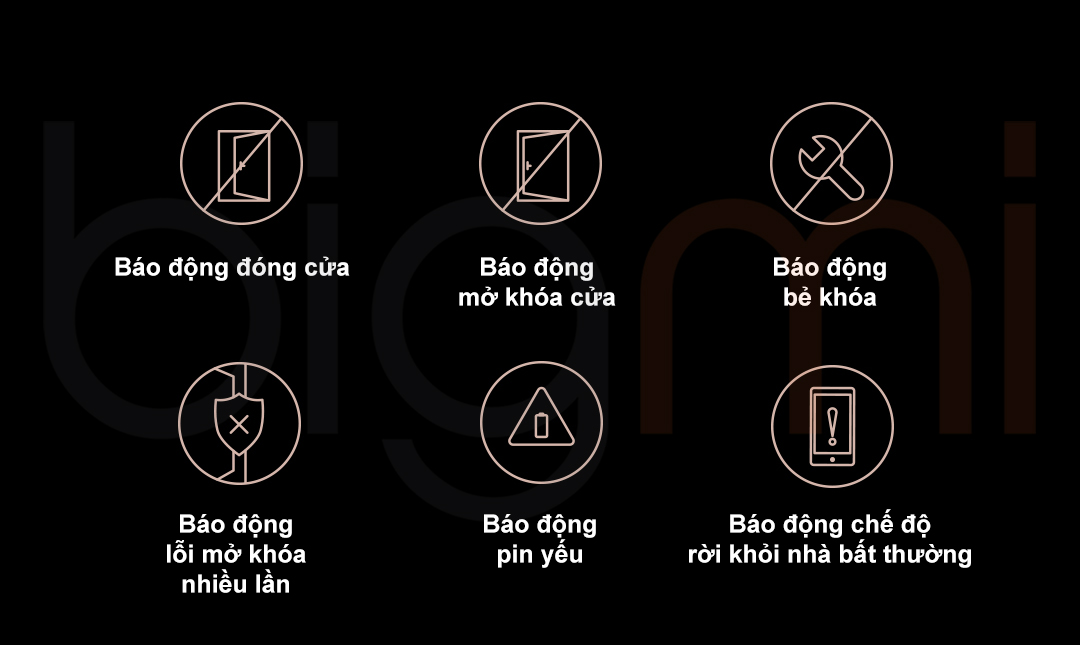 Hệ thống cảnh báo trên Khóa cửa thông minh Aqara D200i