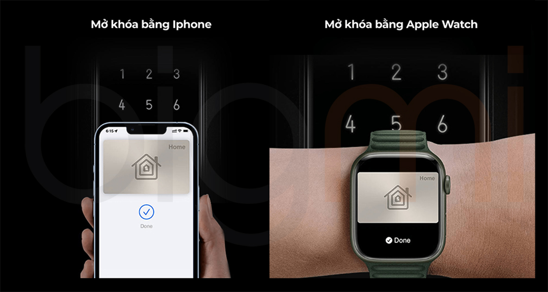 Khóa cửa thông minh Aqara D100 Zigbee mở khóa bằng điện thoại và Apple Watch