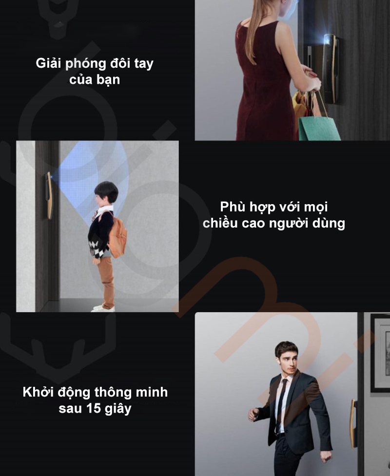 Khoa cua thong minh Xiaomi Lockin S50F phu hop voi moi chieu cao