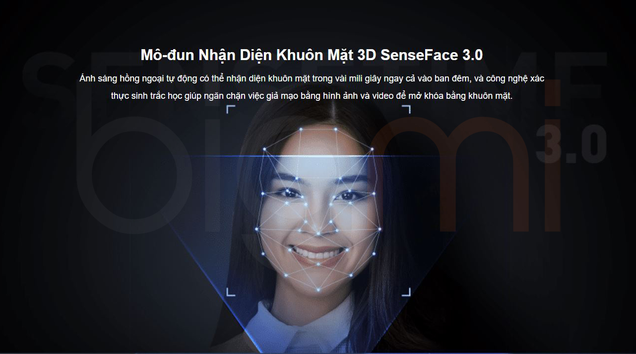 Khoa cua thong minh Xiaomi Lockin S50F trang bi Cong Nghe Nhan Dien Khuon Mat 3D SenseFace 3.0
