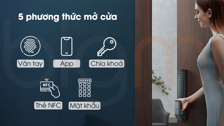 Khóa cửa thông minh Xiaomi Lockin SV40 Trang bị đa dạng phương pháp mở khóa