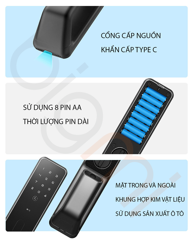 Khóa cửa thông minh Xiaomi Lockin SV40 được thiết kế các chi tiết thông minh