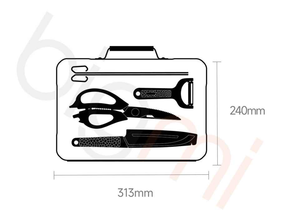 Kích thước Bộ dụng cụ nướng BBQ Nextool NE20161