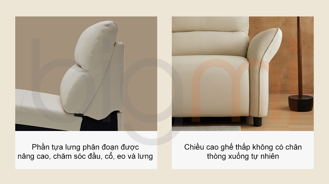 Ghế sofa điện 3, 4 chỗ Xiaomi 8H B6S Cloud Toast - Da bò cao cấp từ Bắc Mỹ, độ ngả 100°-160° 8 Ngồi thoải mái hơn với Ghế sofa điện Xiaomi 8H B6S