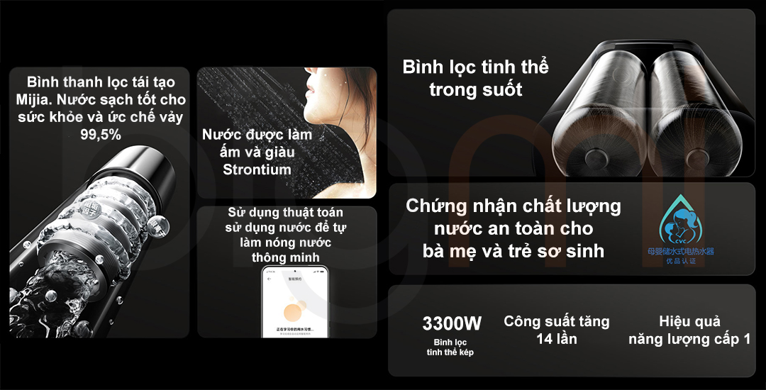 Tính năng Bình nóng lạnh thông minh Xiaomi Mijia 60L P10