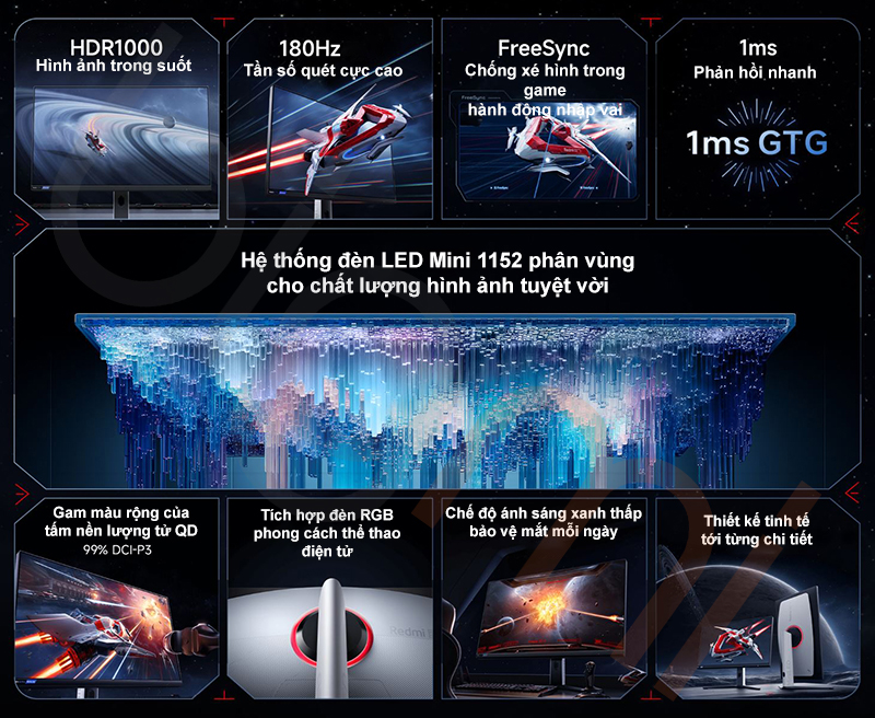 Tính năng Màn hình máy tính Redmi G Pro 27 inch P27QBA-RGP