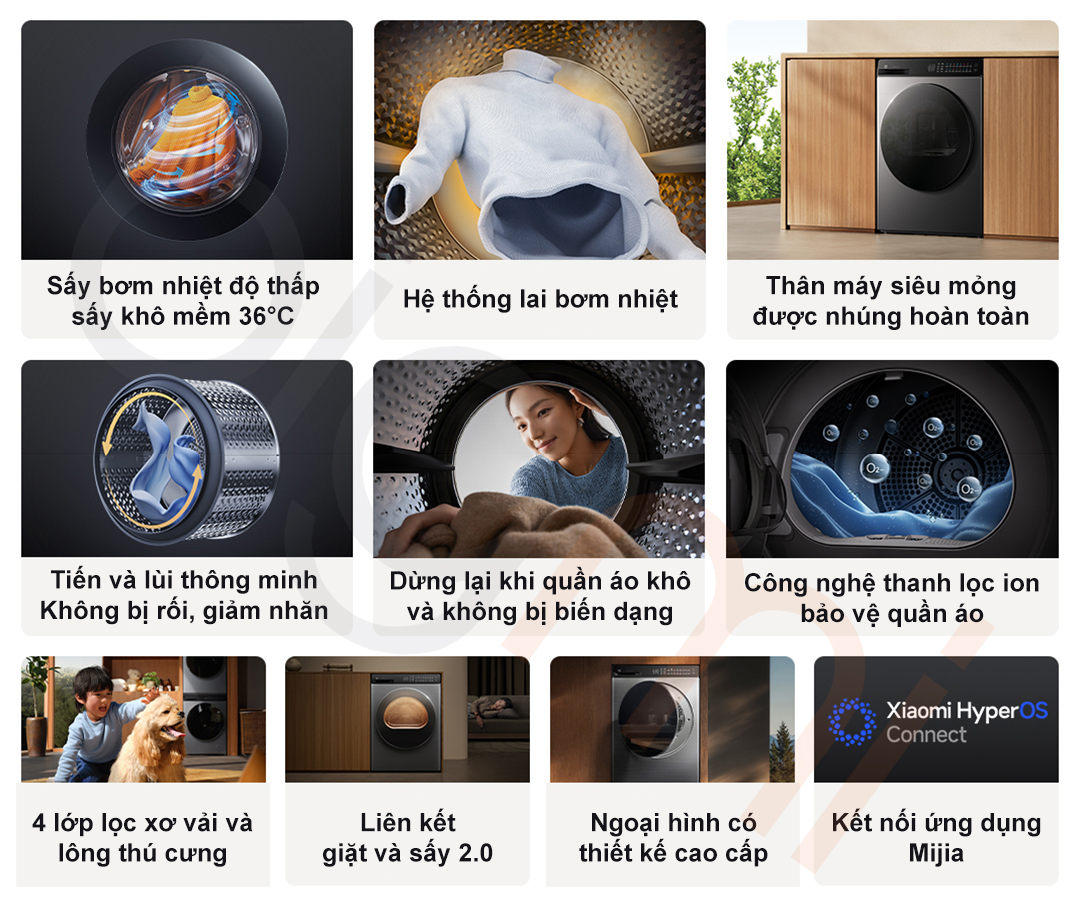 Tính năng Máy sấy quần áo Xiaomi Mijia MJ105 10kg H100MJ105