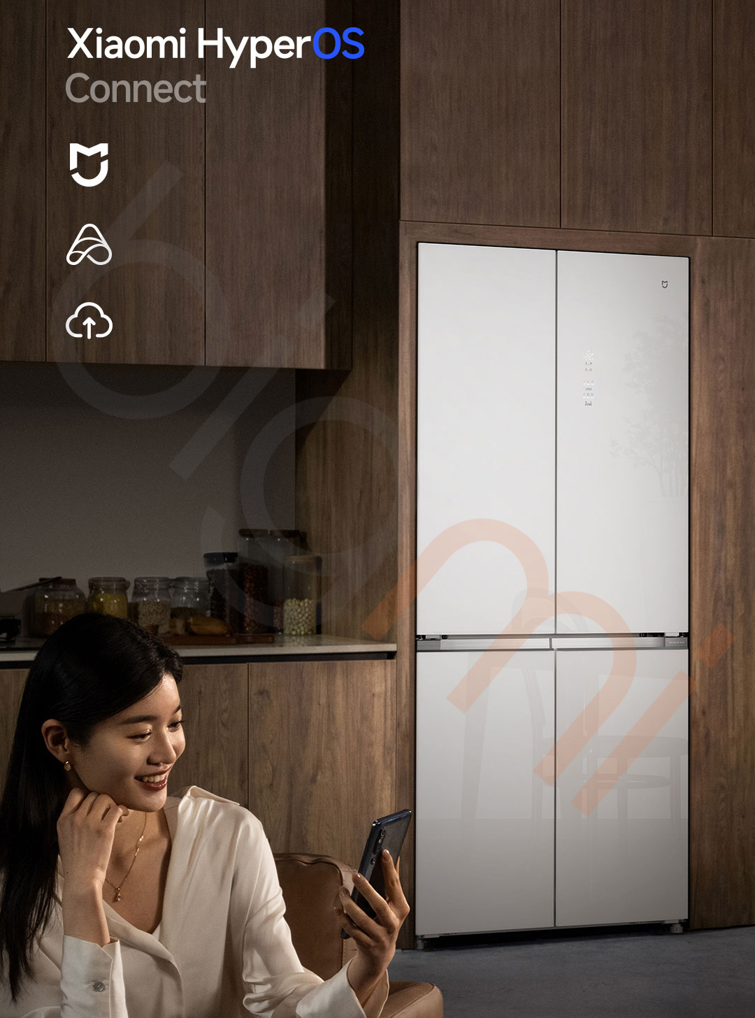 Tu lanh Xiaomi Mijia 508L mat kinh pha le BCD 508WGBI ho tro ket noi va dieu khien thong minh