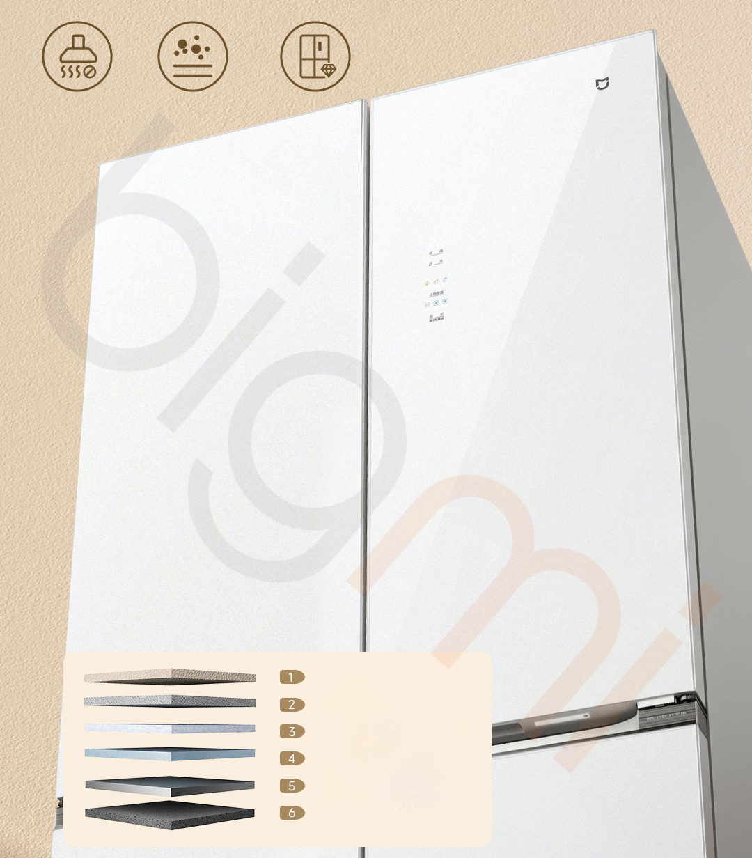 Tu lanh Xiaomi Mijia 508L mat kinh pha le cao cap