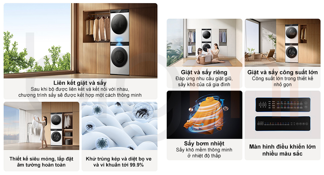 Uu diem Combo giat say Xiaomi Mijia MJ106MJ104 10kg10kg