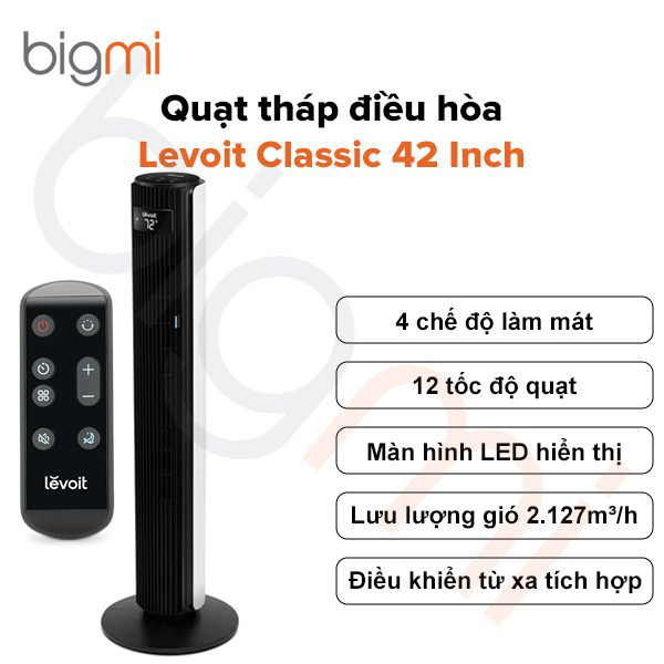 Quạt tháp điều hòa Levoit Classic 42 Inch kèm remote
