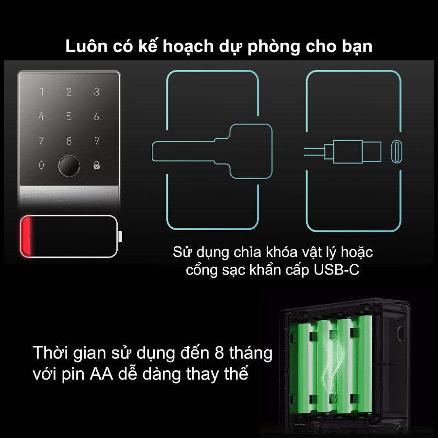 Khóa cửa thông minh Aqara U100 DL-D01D (5)