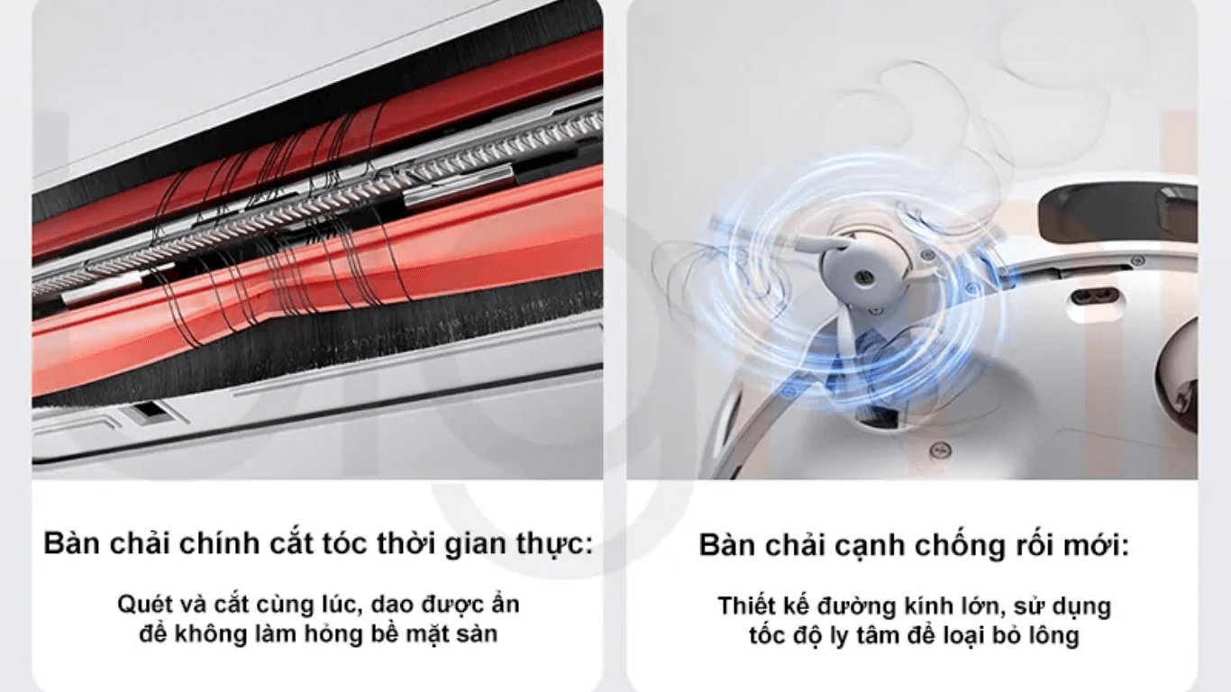 M40 Xiaomi: Robot hút bụi lau nhà tự động cắt tóc rối hiệu quả 3 Công nghệ cắt tóc rối trên M40 Xiaomi