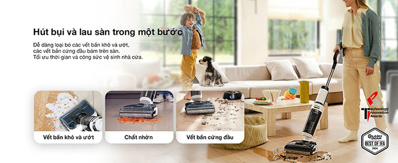 Máy lau nhà khô ướt Tineco Floor One Stretch S6 Pro bigmivn