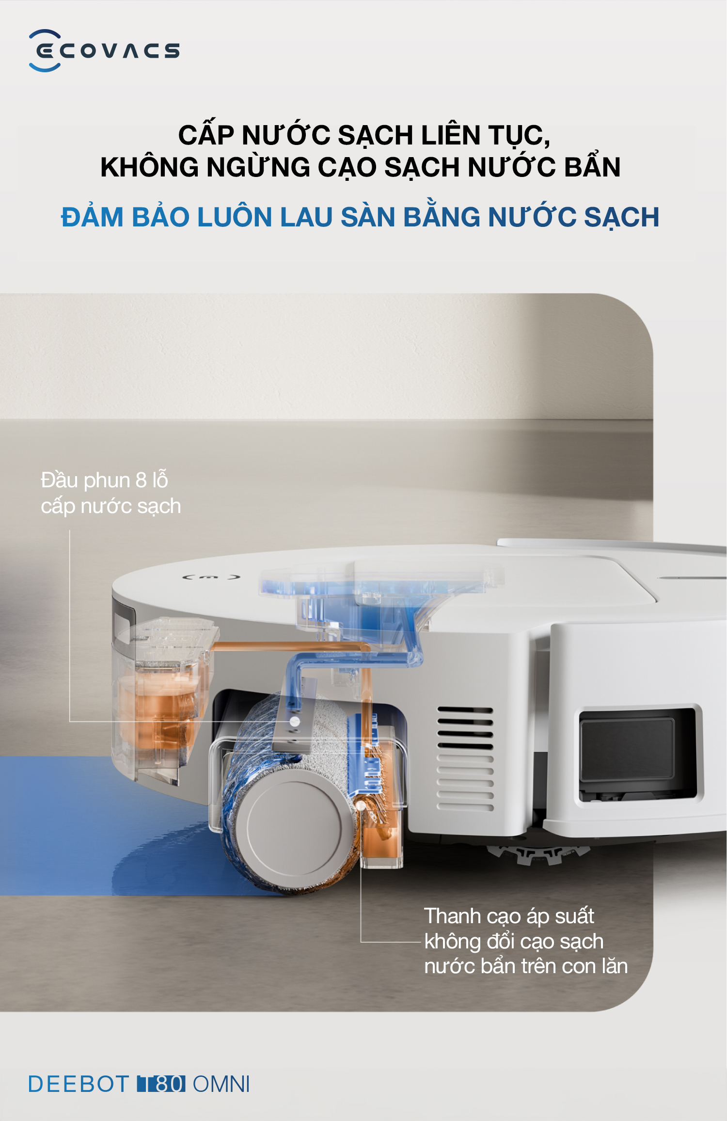 Robot hut bui lau nha Ecovacs Deebot T80 Omni 10