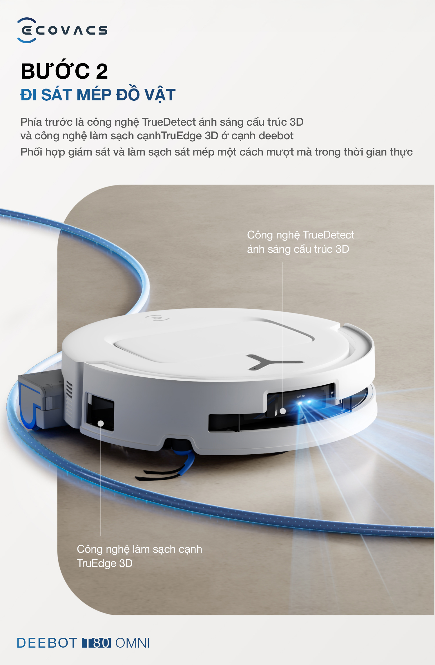 Robot hút bụi lau nhà Ecovacs Deebot T80 Omni (12)