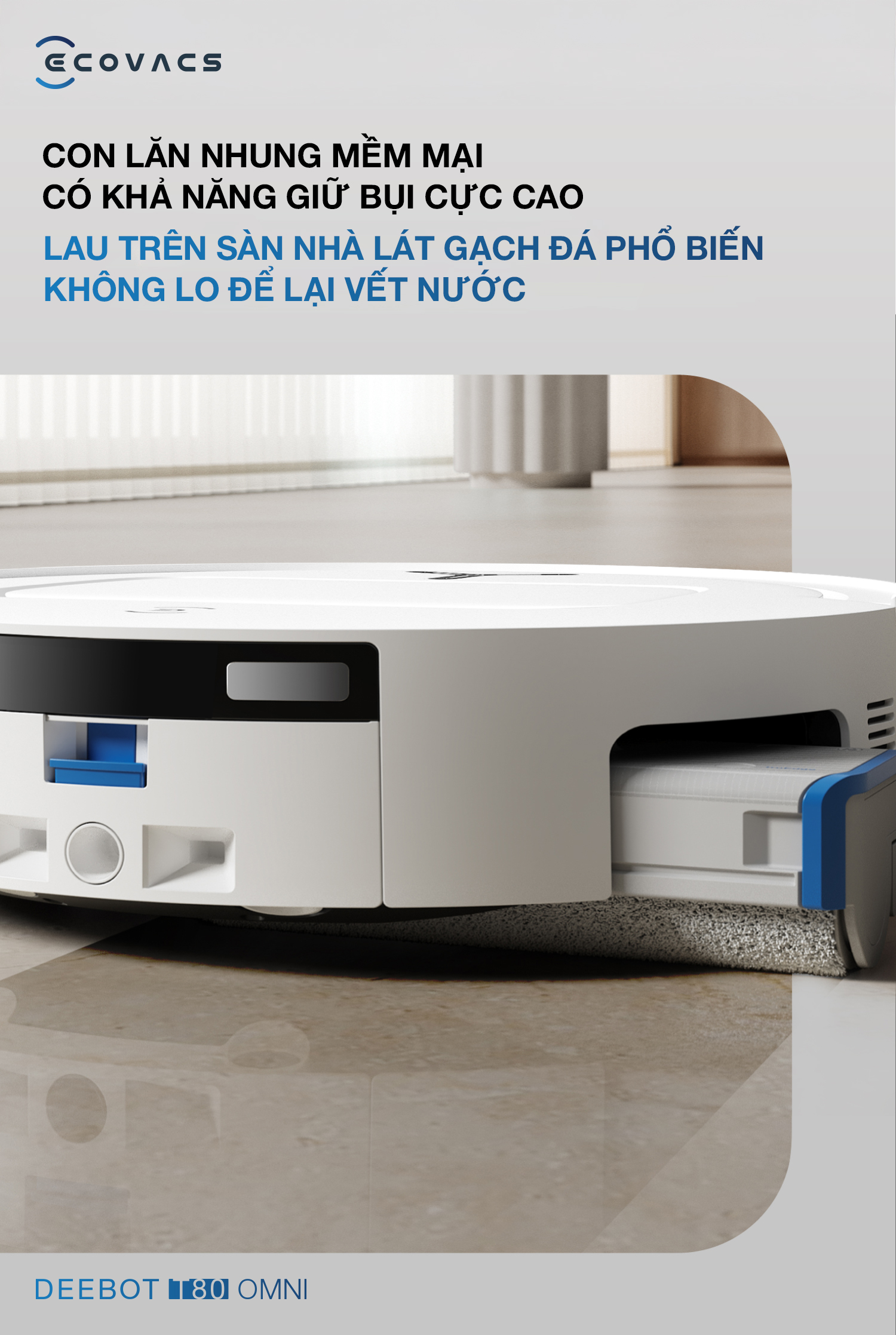 Robot hút bụi lau nhà Ecovacs Deebot T80 Omni (13)