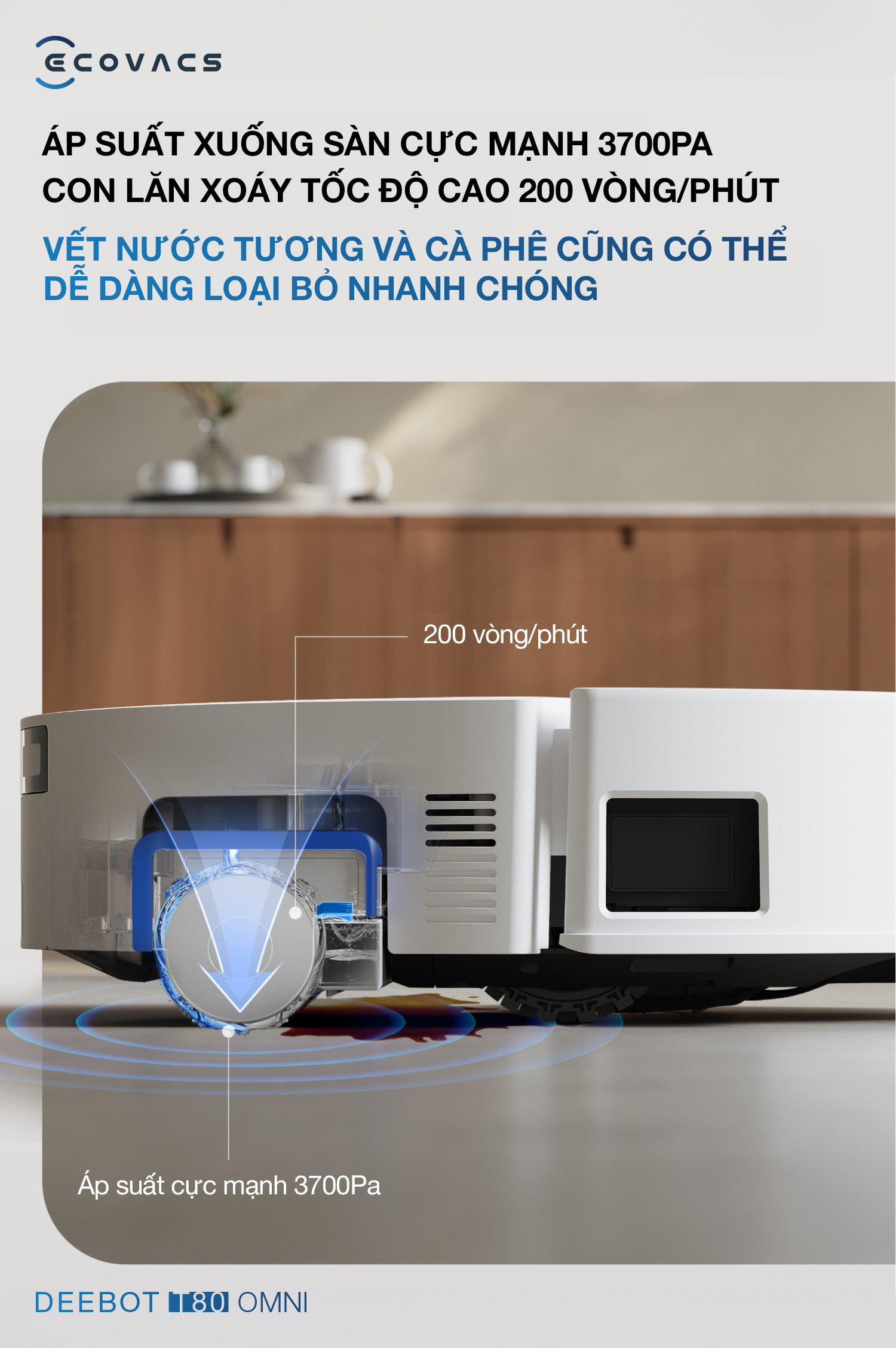 Robot hút bụi lau nhà Ecovacs Deebot T80 Omni (3)